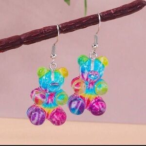 Colorful Bear Drop Earrings